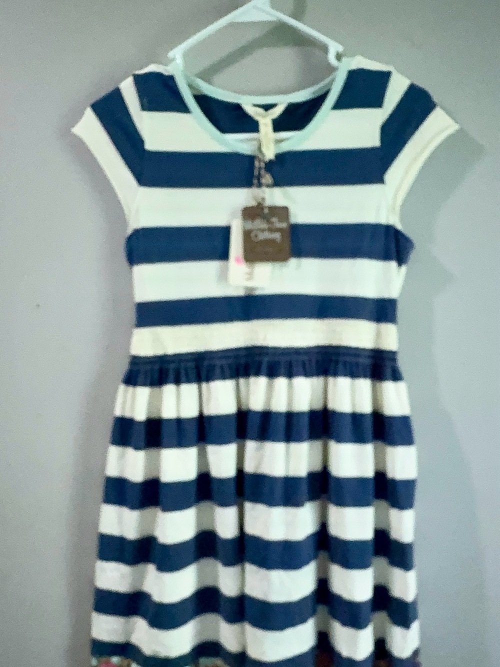 Matilda Jane Navy & White Striped Cap Sleeve Dress Sail Away With Me